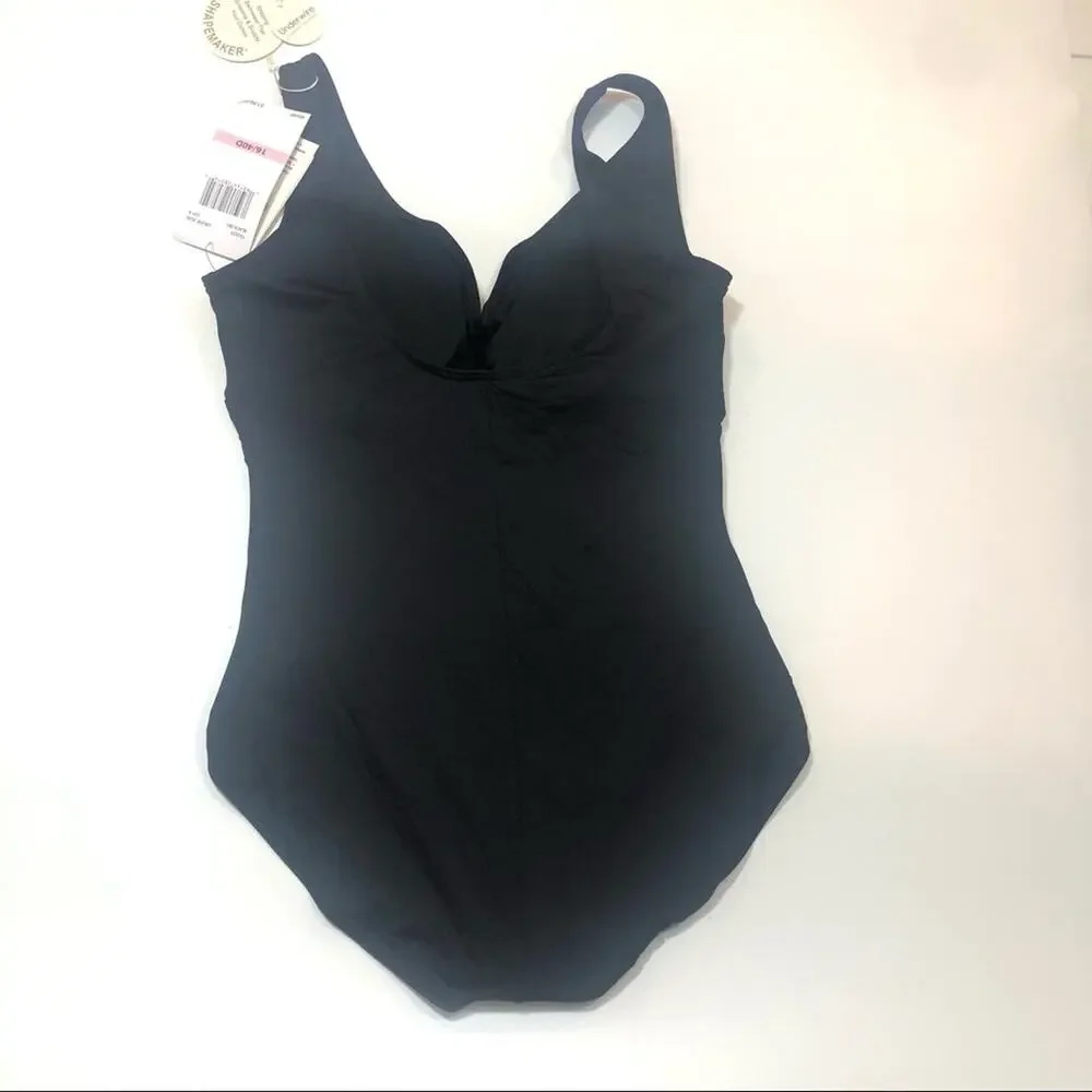 Coco Reef black vneck underwire one piece swimsuit size 16 - Picture 5 of 7
